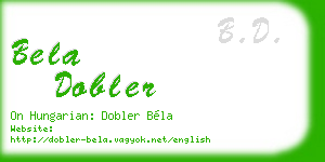 bela dobler business card