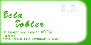 bela dobler business card